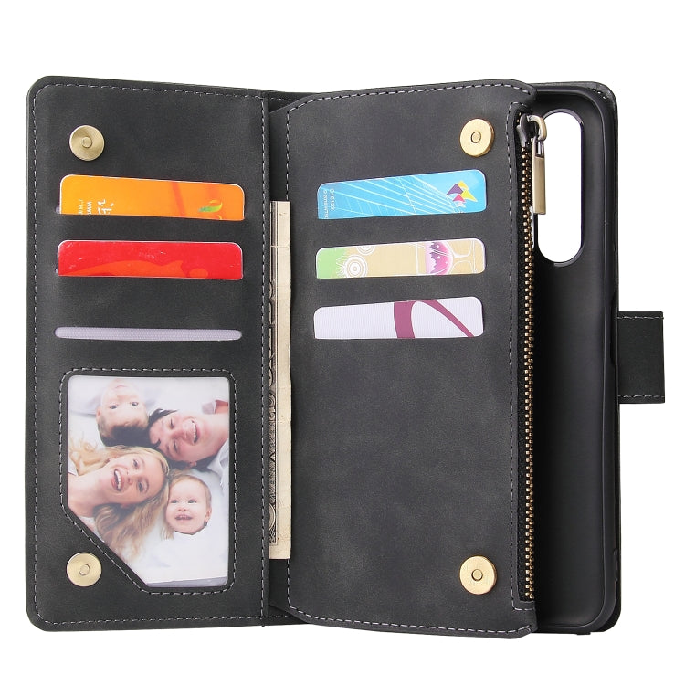 For Huawei Honor 20 Pro Multifunctional Retro Frosted Horizontal Flip Leather Case with Card Slot & Holder & Zipper Wallet & Photo Frame & Lanyard