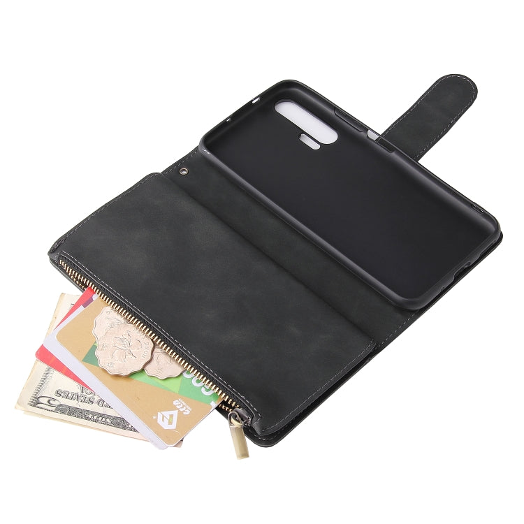 For Huawei Honor 20 Pro Multifunctional Retro Frosted Horizontal Flip Leather Case with Card Slot & Holder & Zipper Wallet & Photo Frame & Lanyard