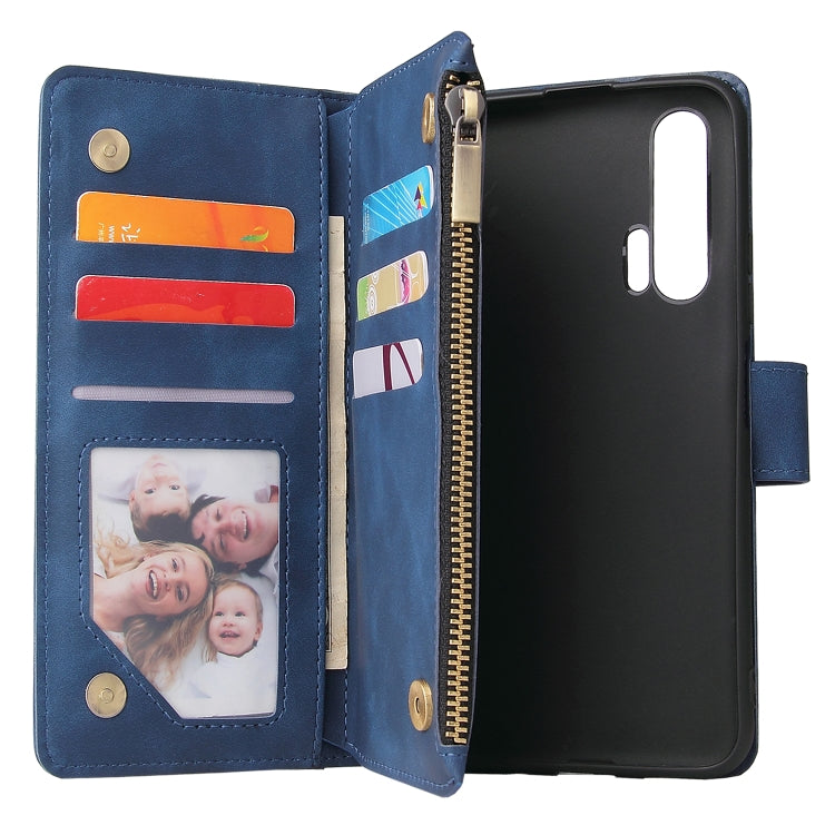 For Huawei Honor 20 Pro Multifunctional Retro Frosted Horizontal Flip Leather Case with Card Slot & Holder & Zipper Wallet & Photo Frame & Lanyard