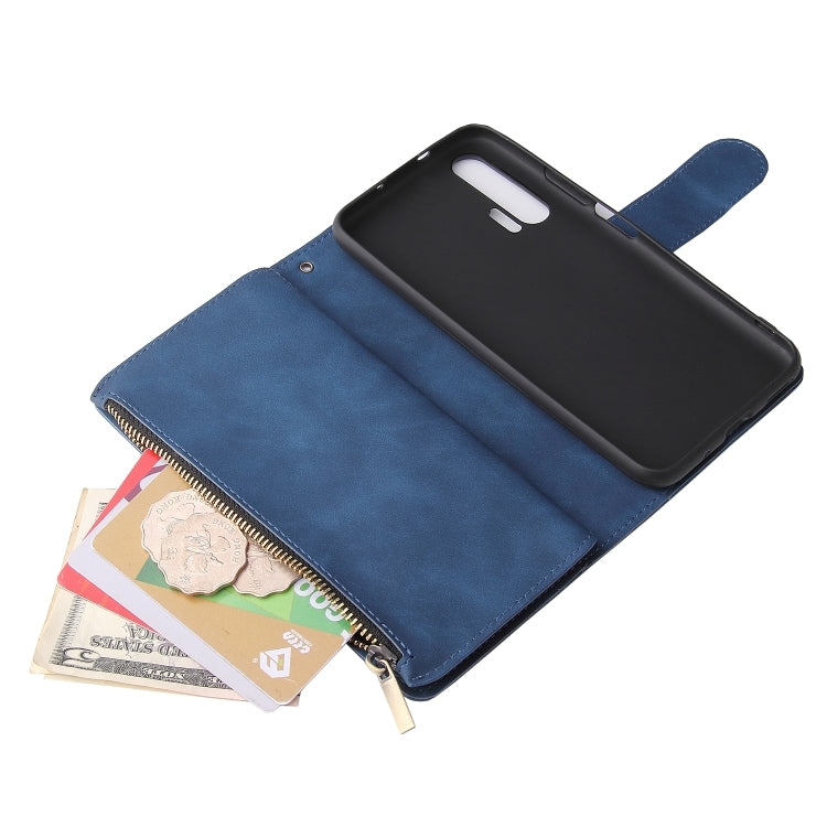 For Huawei Honor 20 Pro Multifunctional Retro Frosted Horizontal Flip Leather Case with Card Slot & Holder & Zipper Wallet & Photo Frame & Lanyard