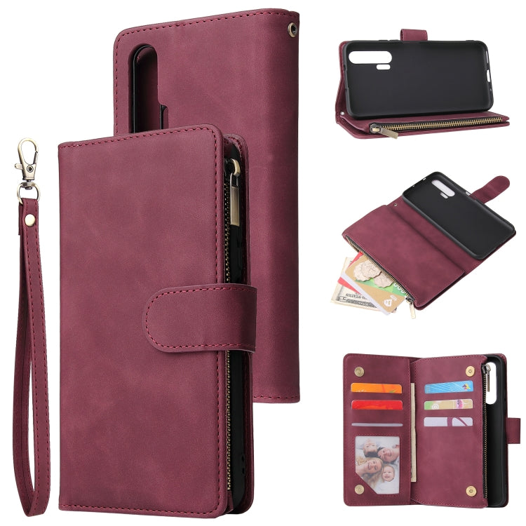 For Huawei Honor 20 Pro Multifunctional Retro Frosted Horizontal Flip Leather Case with Card Slot & Holder & Zipper Wallet & Photo Frame & Lanyard