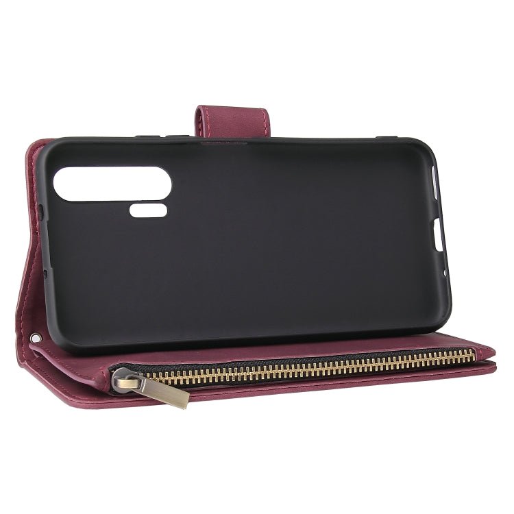For Huawei Honor 20 Pro Multifunctional Retro Frosted Horizontal Flip Leather Case with Card Slot & Holder & Zipper Wallet & Photo Frame & Lanyard
