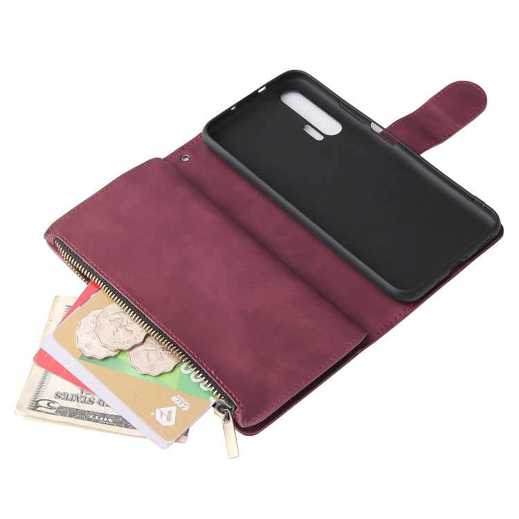 For Huawei Honor 20 Pro Multifunctional Retro Frosted Horizontal Flip Leather Case with Card Slot & Holder & Zipper Wallet & Photo Frame & Lanyard
