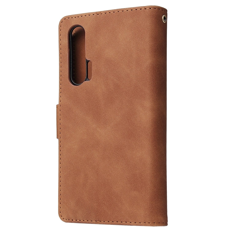 For Huawei Honor 20 Pro Multifunctional Retro Frosted Horizontal Flip Leather Case with Card Slot & Holder & Zipper Wallet & Photo Frame & Lanyard