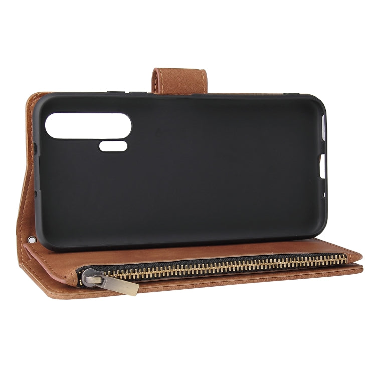 For Huawei Honor 20 Pro Multifunctional Retro Frosted Horizontal Flip Leather Case with Card Slot & Holder & Zipper Wallet & Photo Frame & Lanyard