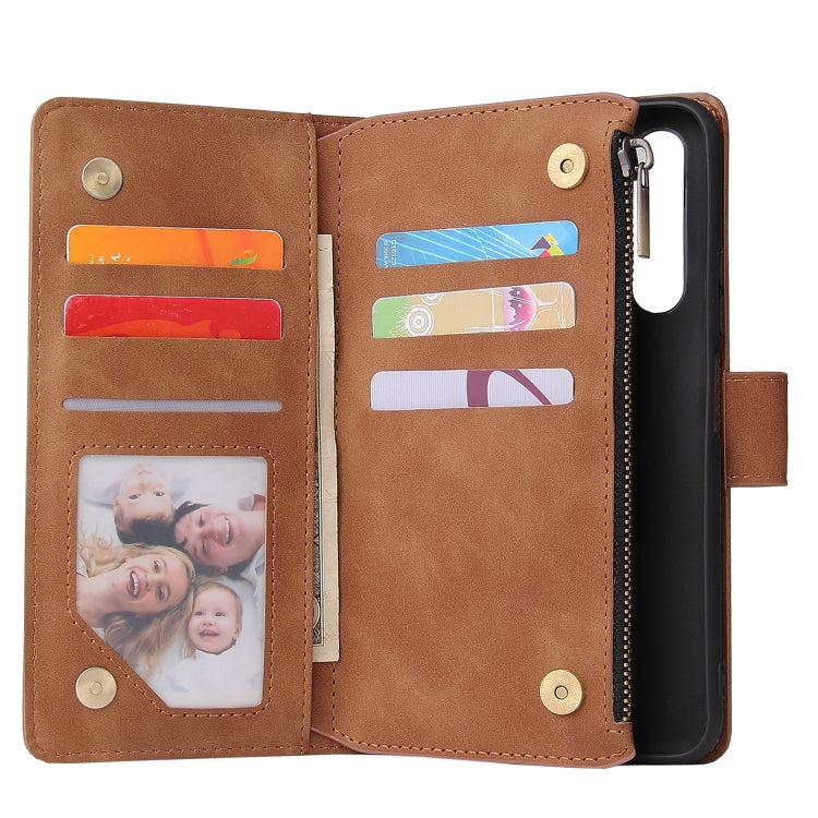 For Huawei Honor 20 Pro Multifunctional Retro Frosted Horizontal Flip Leather Case with Card Slot & Holder & Zipper Wallet & Photo Frame & Lanyard