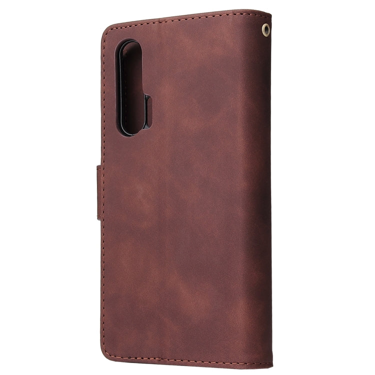 For Huawei Honor 20 Pro Multifunctional Retro Frosted Horizontal Flip Leather Case with Card Slot & Holder & Zipper Wallet & Photo Frame & Lanyard