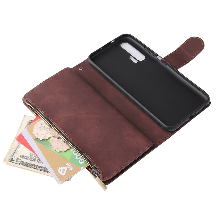 For Huawei Honor 20 Pro Multifunctional Retro Frosted Horizontal Flip Leather Case with Card Slot & Holder & Zipper Wallet & Photo Frame & Lanyard