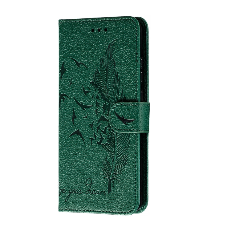 For Huawei Mate 30 Feather Pattern Litchi Texture Horizontal Flip Leather Case with Holder & Wallet & Card Slots