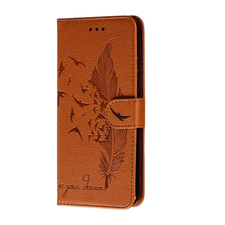 For Huawei Mate 30 Feather Pattern Litchi Texture Horizontal Flip Leather Case with Holder & Wallet & Card Slots