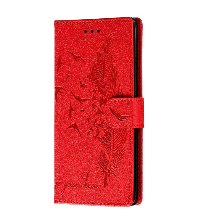 For Huawei Mate 30 Pro Feather Pattern Litchi Texture Horizontal Flip Leather Case with Holder & Wallet & Card Slots