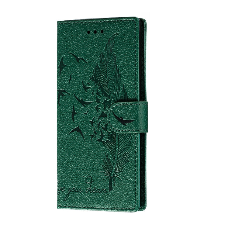 For Huawei Mate 30 Pro Feather Pattern Litchi Texture Horizontal Flip Leather Case with Holder & Wallet & Card Slots