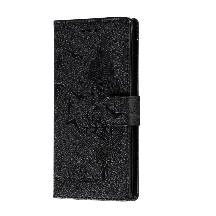 For Huawei Mate 30 Pro Feather Pattern Litchi Texture Horizontal Flip Leather Case with Holder & Wallet & Card Slots