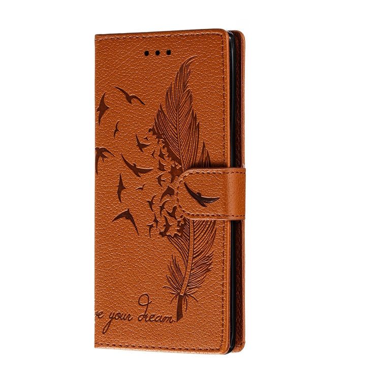 For Huawei Mate 30 Pro Feather Pattern Litchi Texture Horizontal Flip Leather Case with Holder & Wallet & Card Slots