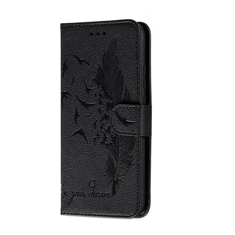 For Huawei Mate 30 Lite / nova 5i Pro Feather Pattern Litchi Texture Horizontal Flip Leather Case with Holder & Wallet & Card Slots
