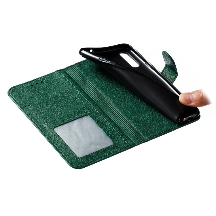For Galaxy A20s Feather Pattern Litchi Texture Horizontal Flip Leather Case with Holder & Wallet & Card Slots
