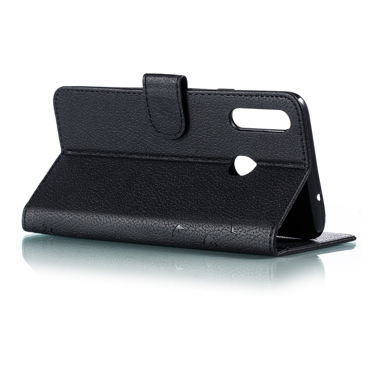 For Galaxy A20s Feather Pattern Litchi Texture Horizontal Flip Leather Case with Holder & Wallet & Card Slots
