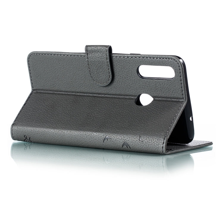 For Galaxy A20s Feather Pattern Litchi Texture Horizontal Flip Leather Case with Holder & Wallet & Card Slots