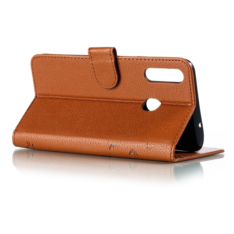For Galaxy A20s Feather Pattern Litchi Texture Horizontal Flip Leather Case with Holder & Wallet & Card Slots