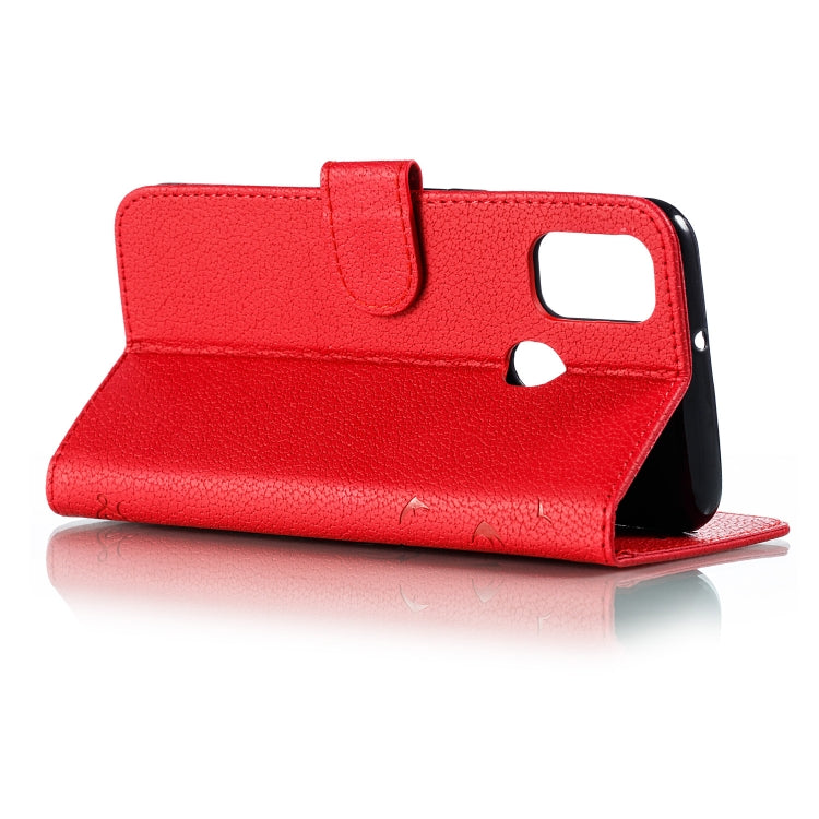 For Galaxy M30s Feather Pattern Litchi Texture Horizontal Flip Leather Case with Holder & Wallet & Card Slots