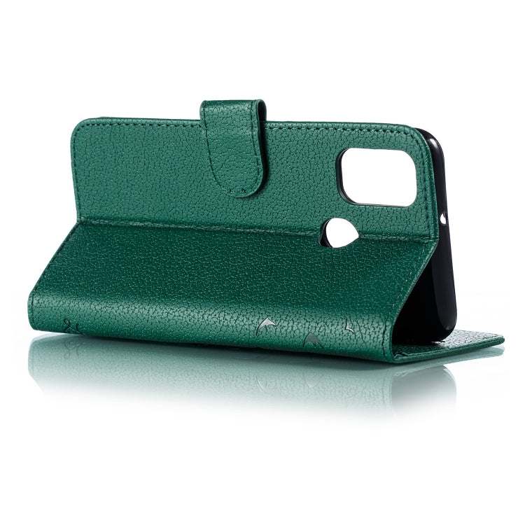For Galaxy M30s Feather Pattern Litchi Texture Horizontal Flip Leather Case with Holder & Wallet & Card Slots