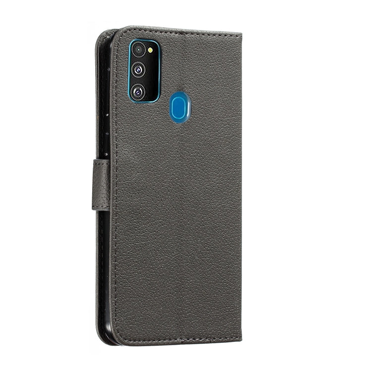 For Galaxy M30s Feather Pattern Litchi Texture Horizontal Flip Leather Case with Holder & Wallet & Card Slots