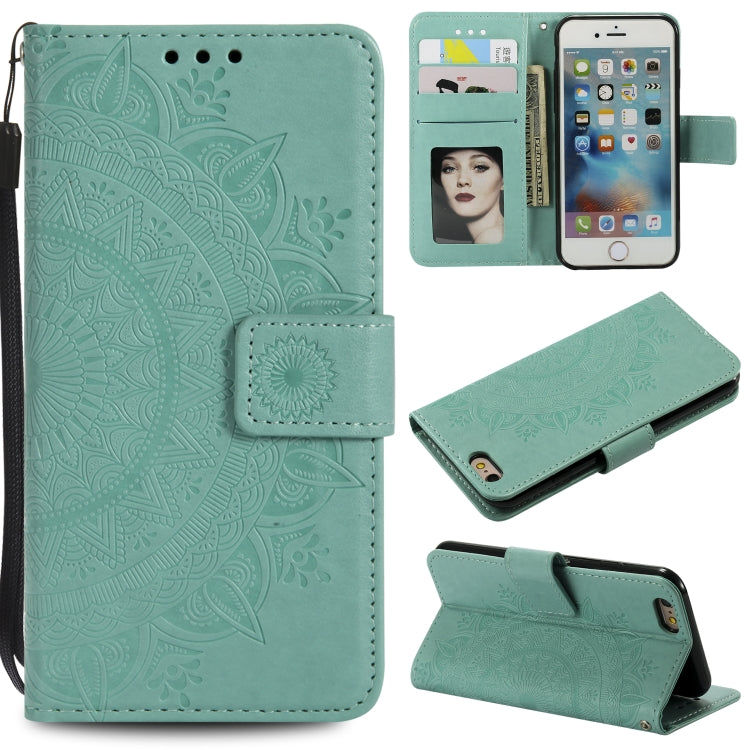 Totem Flower Embossed Horizontal Flip TPU + PU Leather Case with Holder & Card Slots & Wallet For iPhone 6