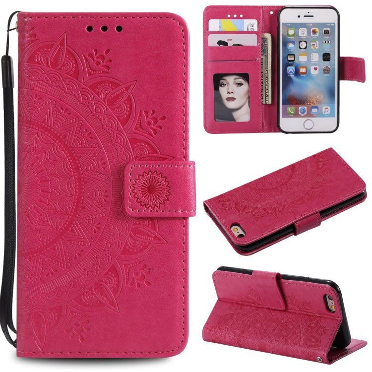 Totem Flower Embossed Horizontal Flip TPU + PU Leather Case with Holder & Card Slots & Wallet For iPhone 6