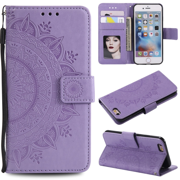 Totem Flower Embossed Horizontal Flip TPU + PU Leather Case with Holder & Card Slots & Wallet For iPhone 6