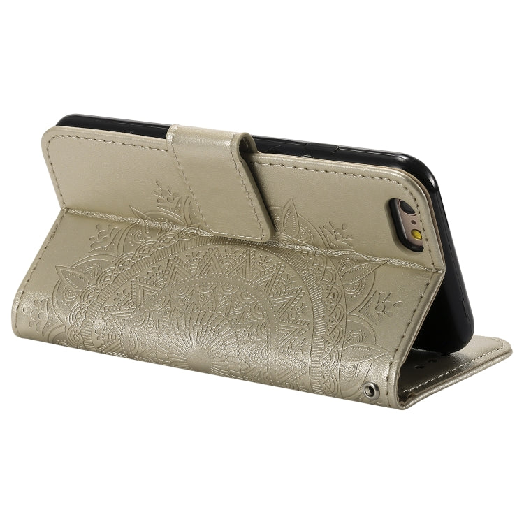 Totem Flower Embossed Horizontal Flip TPU + PU Leather Case with Holder & Card Slots & Wallet For iPhone 6 Plus