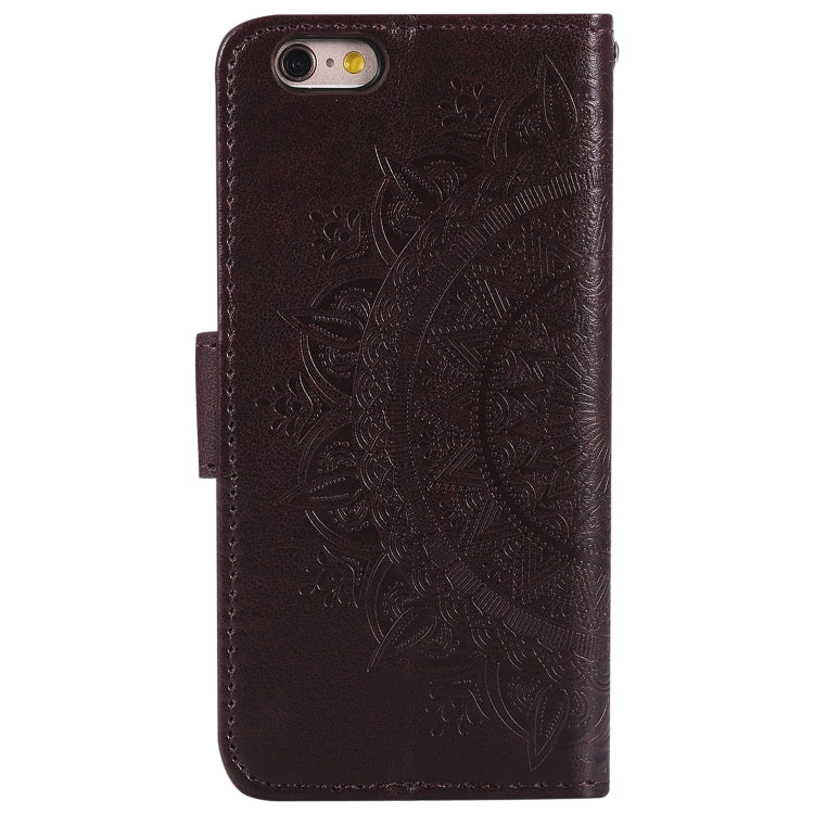 Totem Flower Embossed Horizontal Flip TPU + PU Leather Case with Holder & Card Slots & Wallet For iPhone 6 Plus
