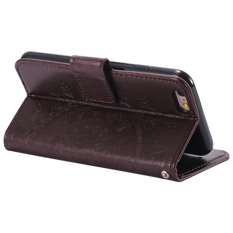Totem Flower Embossed Horizontal Flip TPU + PU Leather Case with Holder & Card Slots & Wallet For iPhone 6 Plus