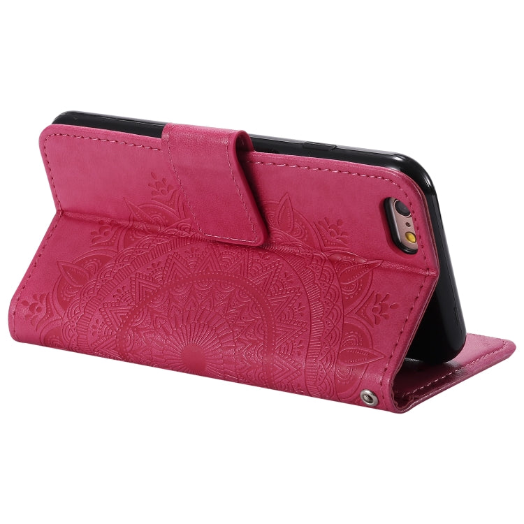 Totem Flower Embossed Horizontal Flip TPU + PU Leather Case with Holder & Card Slots & Wallet For iPhone 6 Plus