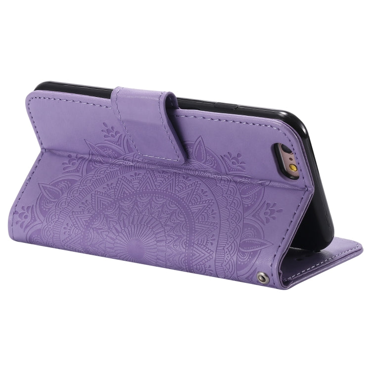 Totem Flower Embossed Horizontal Flip TPU + PU Leather Case with Holder & Card Slots & Wallet For iPhone 6 Plus