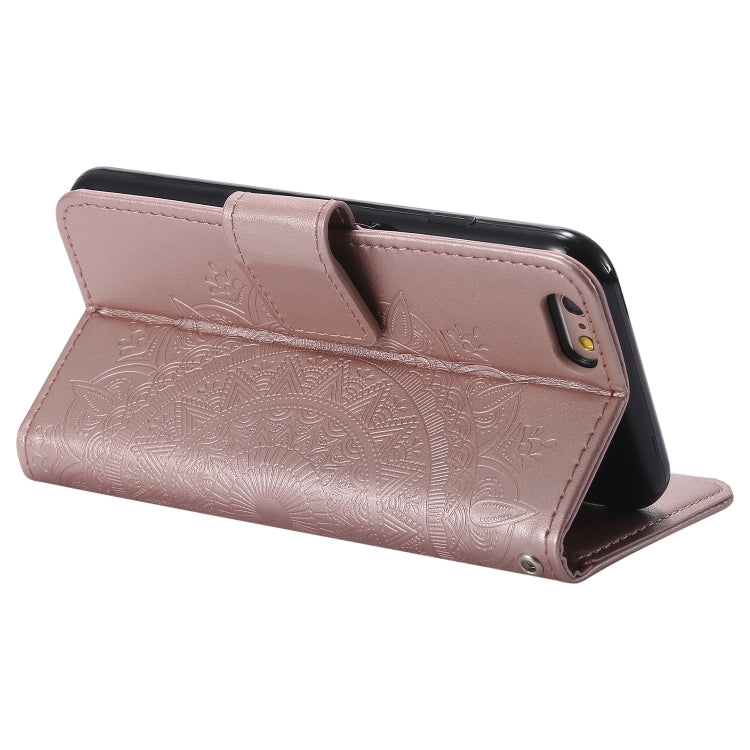 Totem Flower Embossed Horizontal Flip TPU + PU Leather Case with Holder & Card Slots & Wallet For iPhone 6 Plus