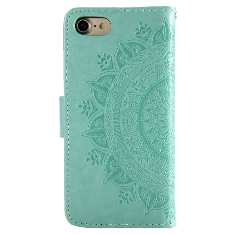 For iPhone SE 2022 / SE 2020 / 8 / 7 Totem Flower Embossed Horizontal Flip TPU + PU Leather Case with Holder & Card Slots & Wallet