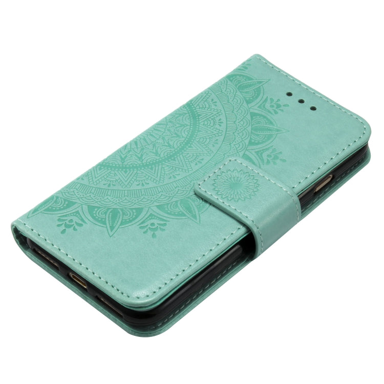 For iPhone SE 2022 / SE 2020 / 8 / 7 Totem Flower Embossed Horizontal Flip TPU + PU Leather Case with Holder & Card Slots & Wallet