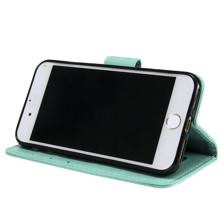 For iPhone SE 2022 / SE 2020 / 8 / 7 Totem Flower Embossed Horizontal Flip TPU + PU Leather Case with Holder & Card Slots & Wallet