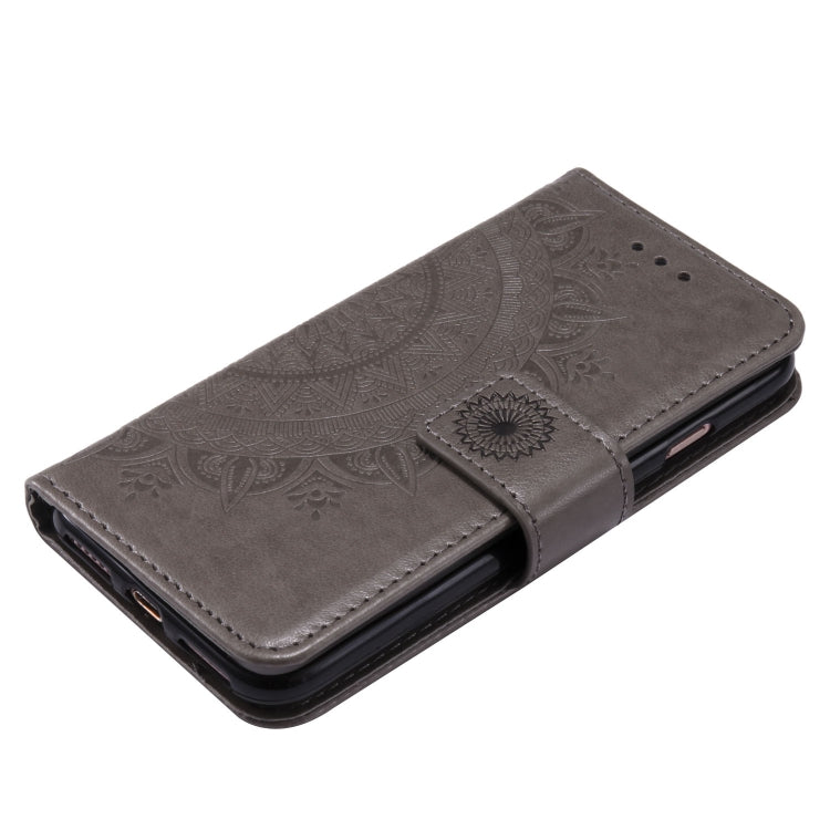 For iPhone SE 2022 / SE 2020 / 8 / 7 Totem Flower Embossed Horizontal Flip TPU + PU Leather Case with Holder & Card Slots & Wallet