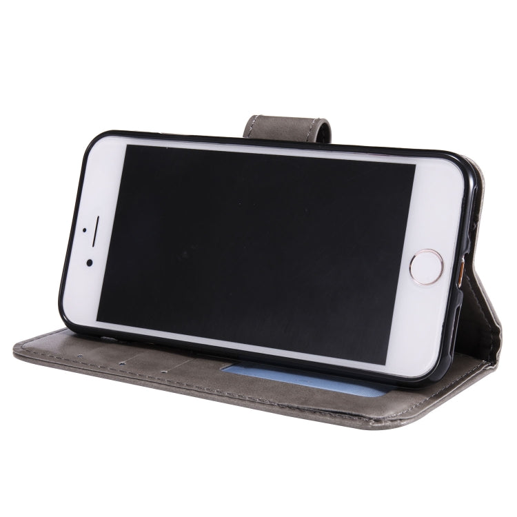 For iPhone SE 2022 / SE 2020 / 8 / 7 Totem Flower Embossed Horizontal Flip TPU + PU Leather Case with Holder & Card Slots & Wallet