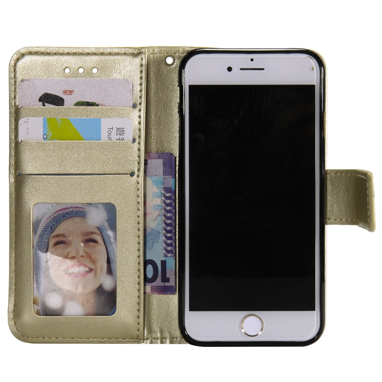 For iPhone SE 2022 / SE 2020 / 8 / 7 Totem Flower Embossed Horizontal Flip TPU + PU Leather Case with Holder & Card Slots & Wallet