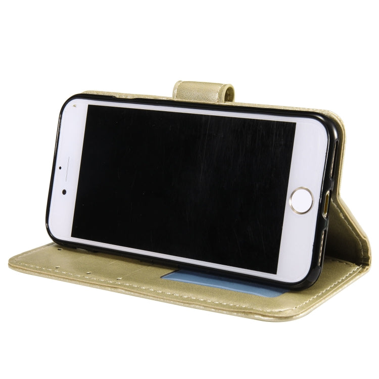 For iPhone SE 2022 / SE 2020 / 8 / 7 Totem Flower Embossed Horizontal Flip TPU + PU Leather Case with Holder & Card Slots & Wallet