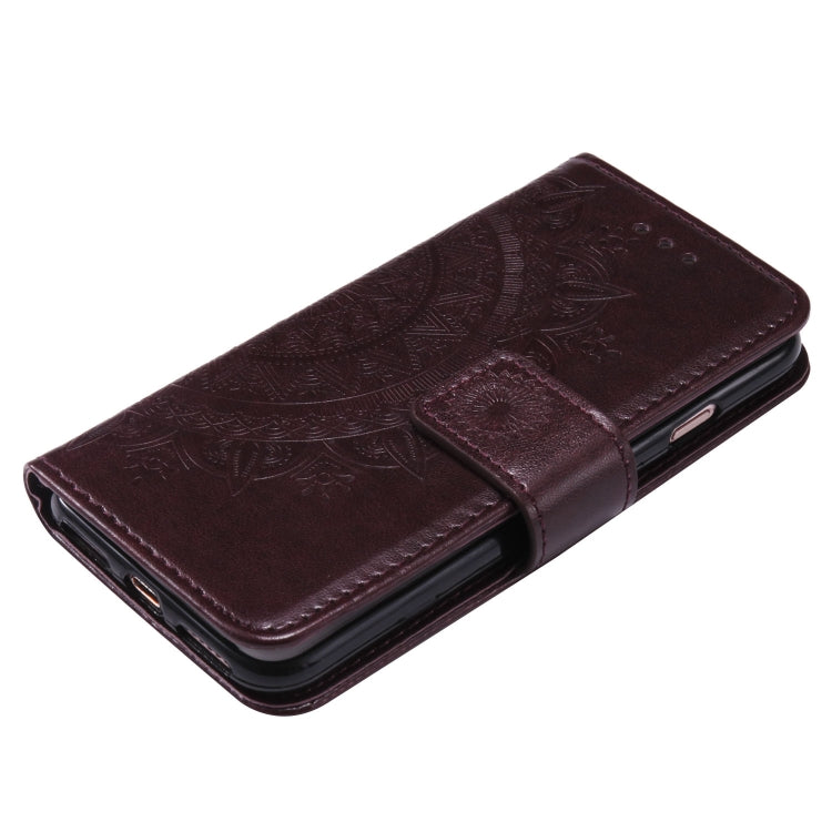 For iPhone SE 2022 / SE 2020 / 8 / 7 Totem Flower Embossed Horizontal Flip TPU + PU Leather Case with Holder & Card Slots & Wallet