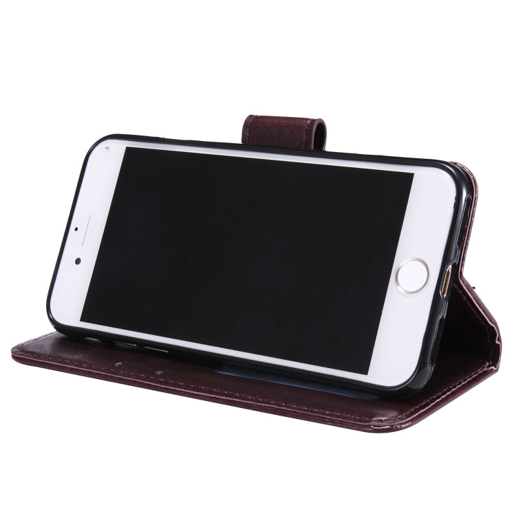 For iPhone SE 2022 / SE 2020 / 8 / 7 Totem Flower Embossed Horizontal Flip TPU + PU Leather Case with Holder & Card Slots & Wallet