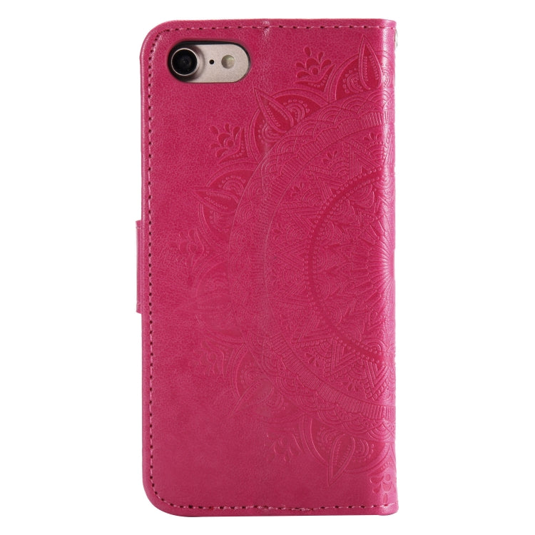 For iPhone SE 2022 / SE 2020 / 8 / 7 Totem Flower Embossed Horizontal Flip TPU + PU Leather Case with Holder & Card Slots & Wallet