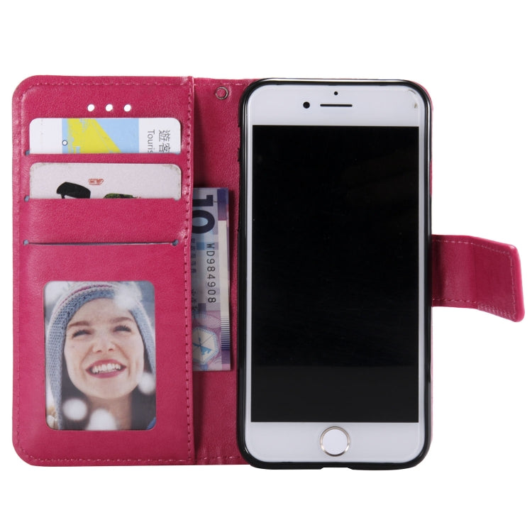 For iPhone SE 2022 / SE 2020 / 8 / 7 Totem Flower Embossed Horizontal Flip TPU + PU Leather Case with Holder & Card Slots & Wallet