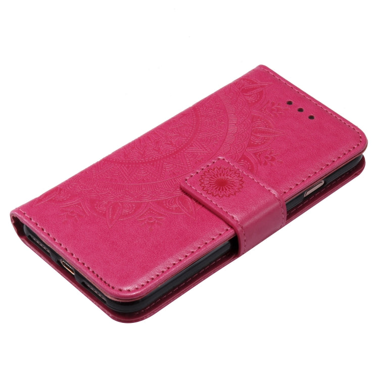 For iPhone SE 2022 / SE 2020 / 8 / 7 Totem Flower Embossed Horizontal Flip TPU + PU Leather Case with Holder & Card Slots & Wallet