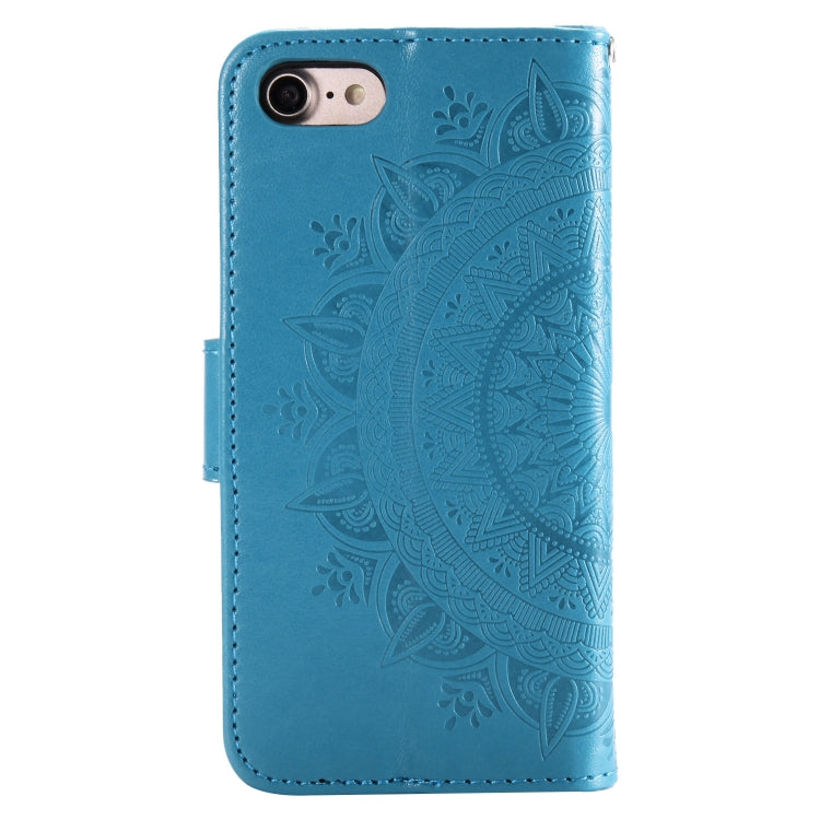 For iPhone SE 2022 / SE 2020 / 8 / 7 Totem Flower Embossed Horizontal Flip TPU + PU Leather Case with Holder & Card Slots & Wallet