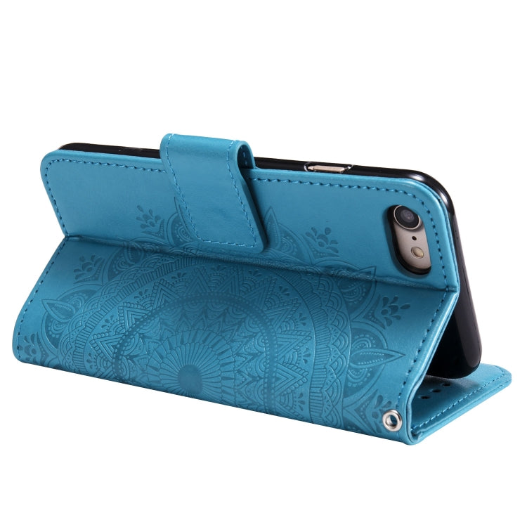 For iPhone SE 2022 / SE 2020 / 8 / 7 Totem Flower Embossed Horizontal Flip TPU + PU Leather Case with Holder & Card Slots & Wallet