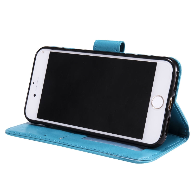 For iPhone SE 2022 / SE 2020 / 8 / 7 Totem Flower Embossed Horizontal Flip TPU + PU Leather Case with Holder & Card Slots & Wallet